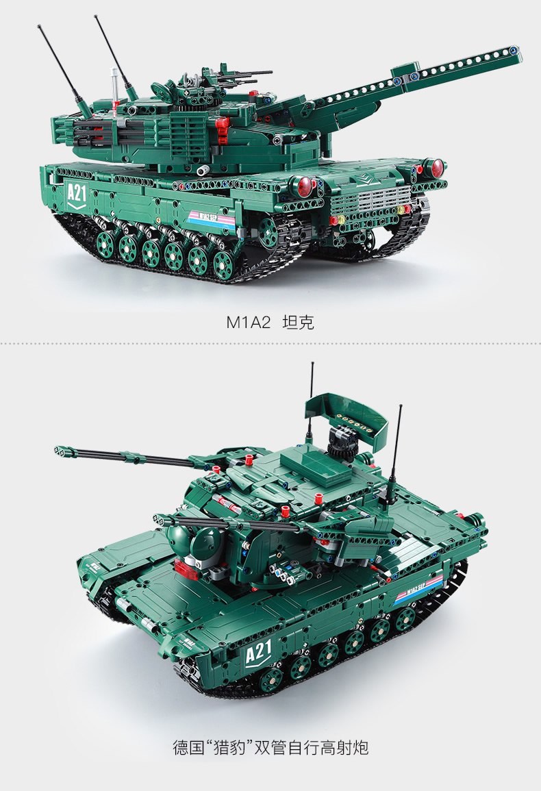 Technics-modern-military-radio-remote-control-M1A2-Abrams-Main-Battle-Tank-block-2in1-Panther-model-bricks-rc-toys-collection-32864269653