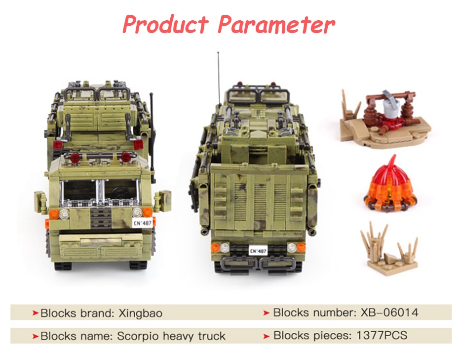 XINGBAO-06014-Military-Series-1377Pcs-The-Scorpion-Heavy-Truck-Set-Building-Blocks-Compatible-With-LegoINGlys-Military-Bricks-32857918242