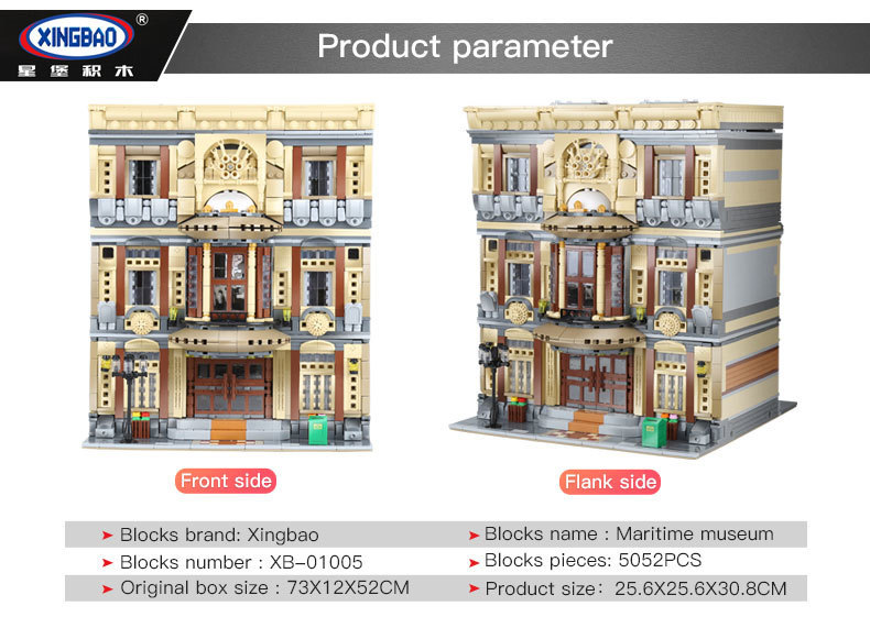 XingBao-01005-5052Pcs-Genuine-Creative-MOC-City-Series-The-Maritime-Museum-Set-Building-Blocks-Bricks-Toys-Model-DIY-Gifts-32833008942