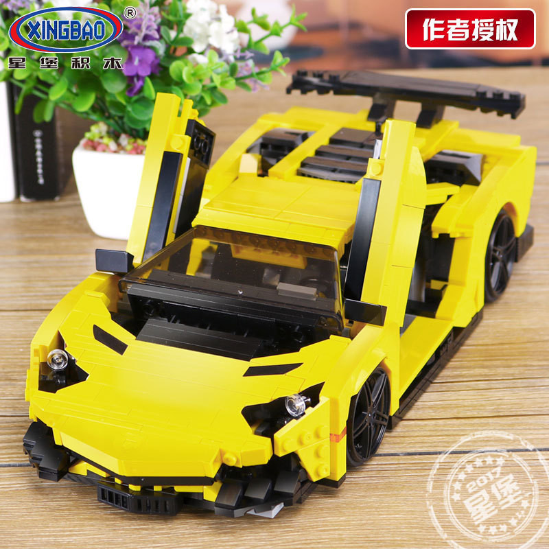 XingBao-03008-Block-834Pcs-Creative-MOC-Technic-Series-The-Yellow-Flash-Racing-Car-Set-Educational-Building-Blocks-Bricks-Toy-32832736341