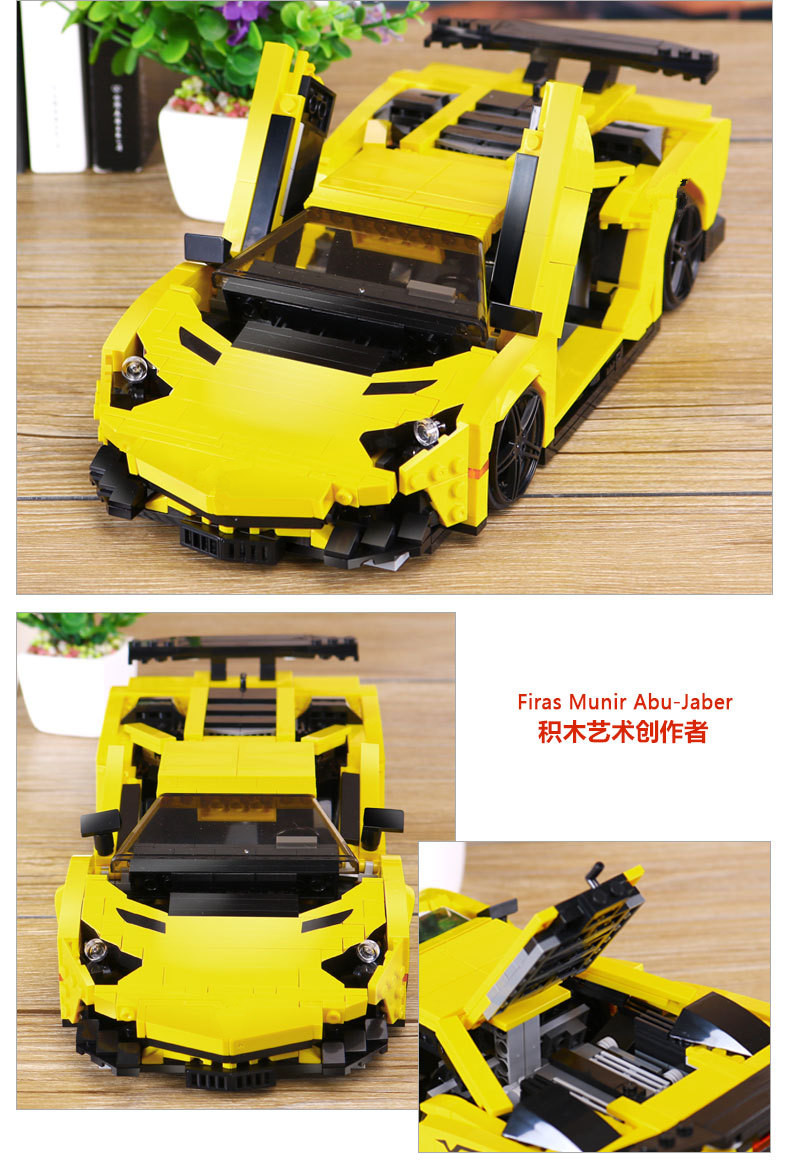 XingBao-03008-Block-834Pcs-Creative-MOC-Technic-Series-The-Yellow-Flash-Racing-Car-Set-Educational-Building-Blocks-Bricks-Toy-32832736341