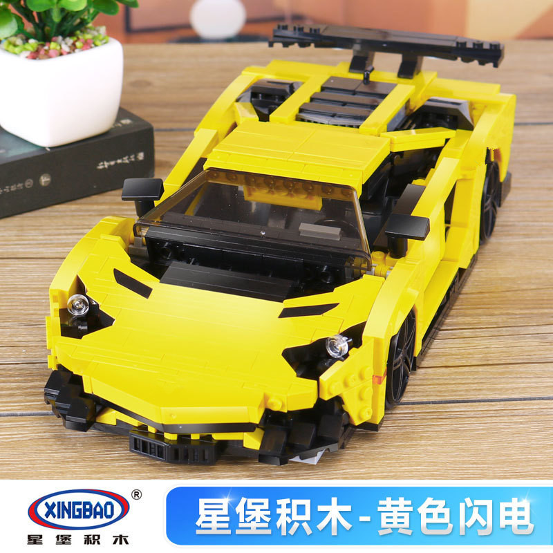 XingBao-03008-Block-834Pcs-Creative-MOC-Technic-Series-The-Yellow-Flash-Racing-Car-Set-Educational-Building-Blocks-Bricks-Toy-32832736341