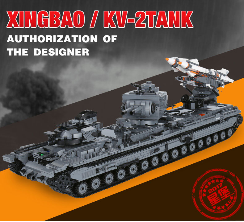 XingBao-06006-3663Pcs-Creative-MOC-Military-Series-The-KV-2-Tank-Set-children-Educational-Building-Blocks-Bricks-Toys-Model-Gif-32859448281