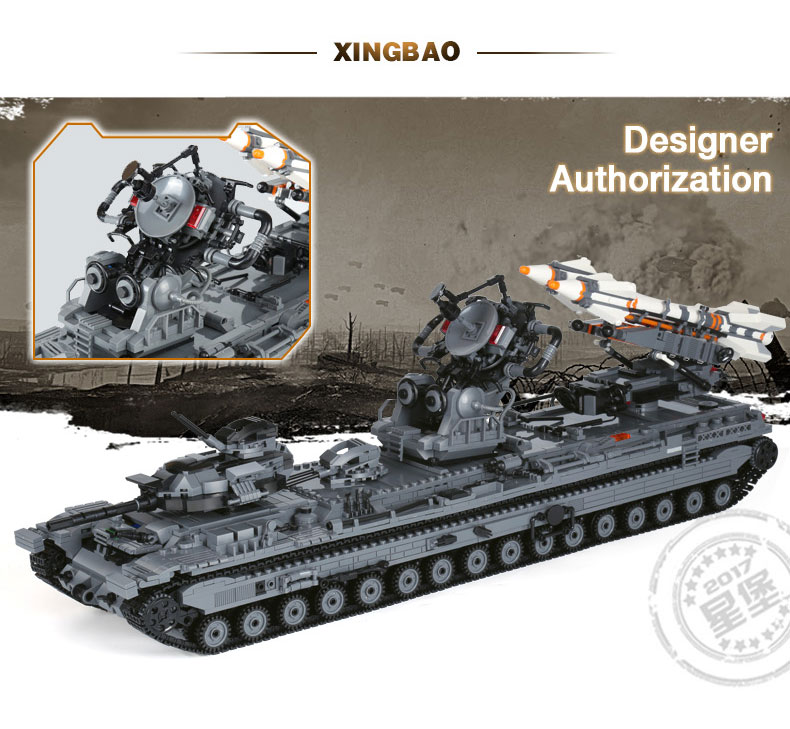 XingBao-06006-3663Pcs-Creative-MOC-Military-Series-The-KV-2-Tank-Set-children-Educational-Building-Blocks-Bricks-Toys-Model-Gif-32859448281