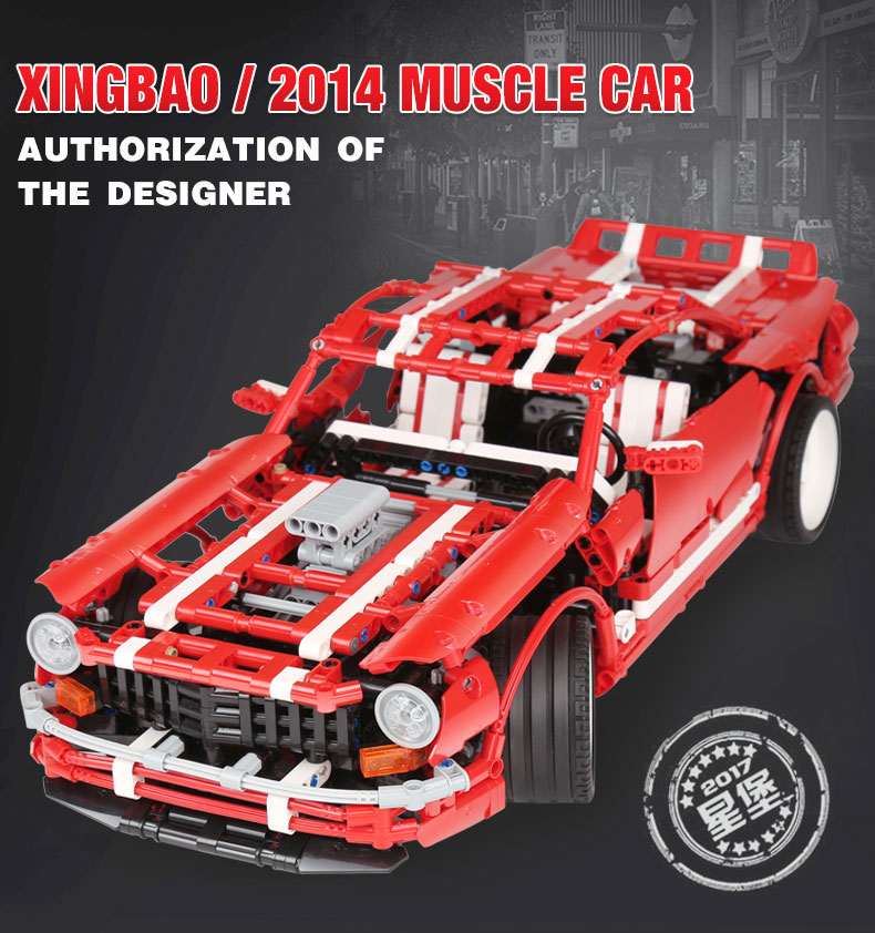 XingBao-07001-2000-stuumlcke-Kreative-MOC-Serie-Die-2014-Muscle-Car-Set-kinder-Paumldagogisches-Bausteine-Ziegel-Spielzeug-Modell-32907893066