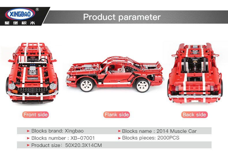 XingBao-07001-2000-stuumlcke-Kreative-MOC-Serie-Die-2014-Muscle-Car-Set-kinder-Paumldagogisches-Bausteine-Ziegel-Spielzeug-Modell-32907893066