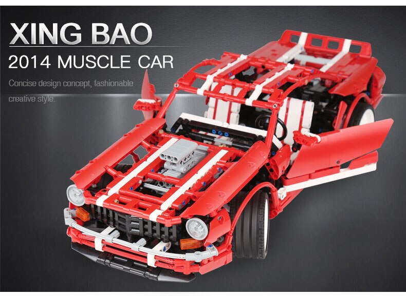 XingBao-07001-2000-stuumlcke-Kreative-MOC-Serie-Die-2014-Muscle-Car-Set-kinder-Paumldagogisches-Bausteine-Ziegel-Spielzeug-Modell-32907893066