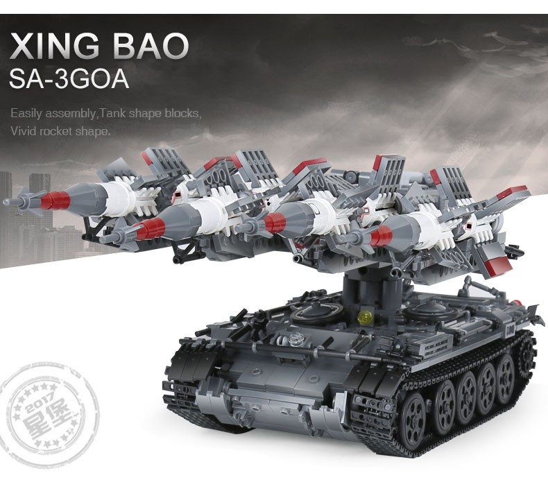Xingbao-06004-legoing-Buildings-Blocks-Military-Toys-SA-3-Missile-And-T55-Tank-Set-Vehicle-Assembled-Army-Tank-Bricks-Kids-Toys-32835355572