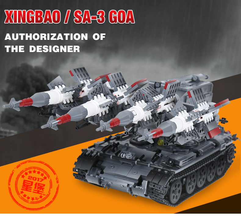 Xingbao-06004-legoing-Buildings-Blocks-Military-Toys-SA-3-Missile-And-T55-Tank-Set-Vehicle-Assembled-Army-Tank-Bricks-Kids-Toys-32835355572