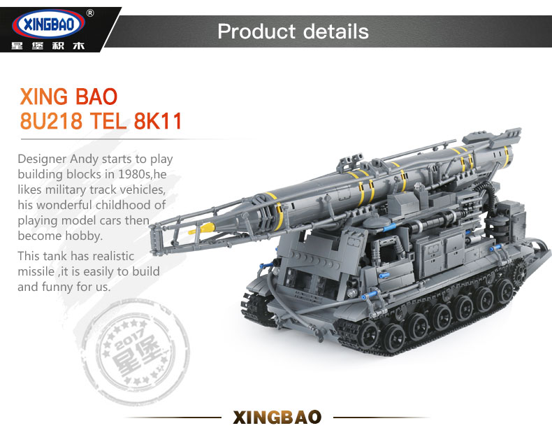 Xingbao-06005-Military-Tanks-Series-The-8U218-TEL-8K11-Set-legoing-Buildings-Blocks-Bricks-Soldier-World-Wars-Boys-Toys-Gifts-32832617563